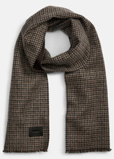 Double-Face Houndstooth Wool-Cashmere Scarf in Scarves & Hats - BROWN | VINCE Men
