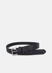 Men's 35mm Stitched Leather Belt in Belts - BLACK/DULL NICKEL | VINCE Men