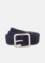 Men's 35mm Reversible Woven Suede Belt in Belts - COASTAL BLUE/GREY PALLADI | VINCE Men