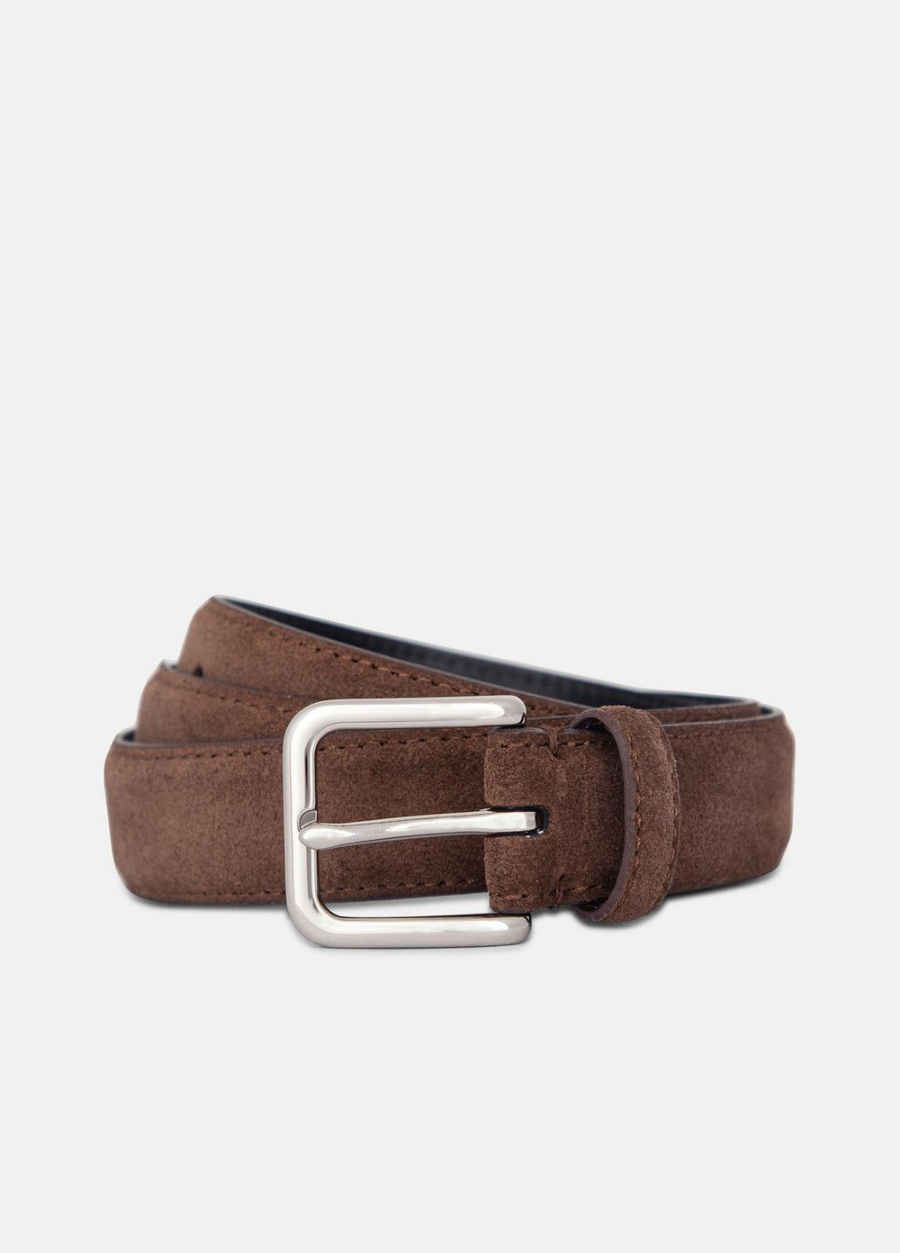 Men's 30mm Stitched Suede Belt in Belts - CHOCOLATE | VINCE Men