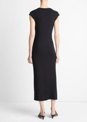 Jersey Draped Cowl-Neck Dress in Dresses & Skirts - BLACK | VINCE Sale