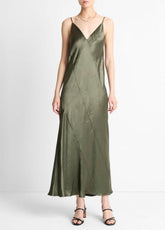 Paneled Satin Bias Slip Dress in Dresses & Skirts - HERBA | VINCE Sale