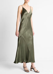 Paneled Satin Bias Slip Dress in Dresses & Skirts - HERBA | VINCE Sale