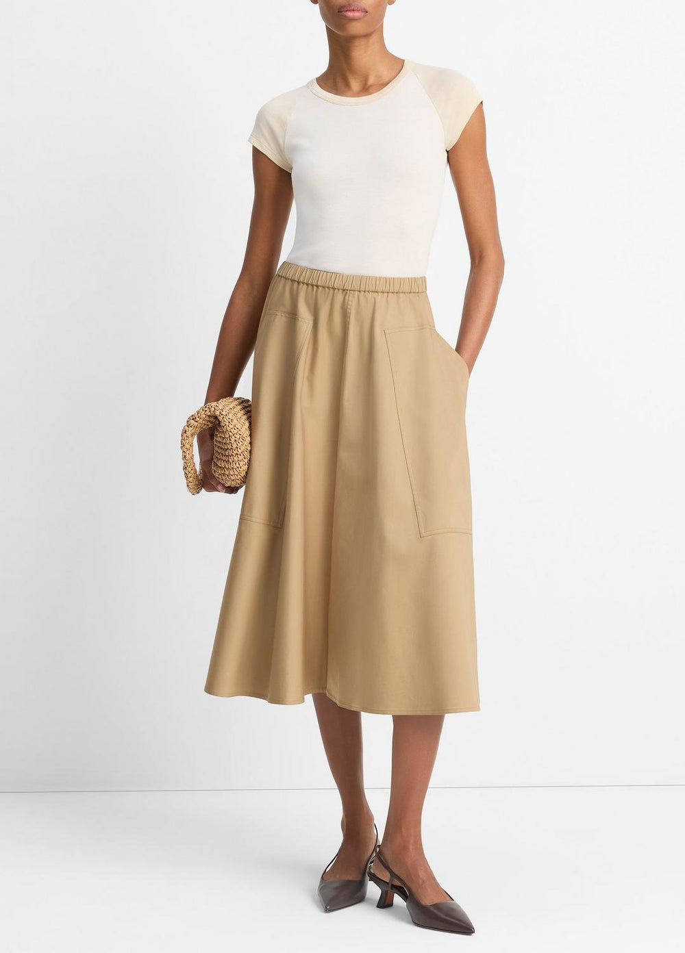 Cotton Full Skirt in Dresses & Skirts - DARK BARLEY | VINCE Sale