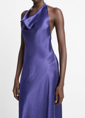 Satin Cowl-Neck Maxi Dress in Dresses & Skirts - DEEP IRIS | VINCE Sale