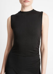 Sleeveless Gathered-Waist Dress in Dresses & Skirts - BLACK | VINCE Sale
