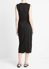 Sleeveless Gathered-Waist Dress in Dresses & Skirts - BLACK | VINCE Sale