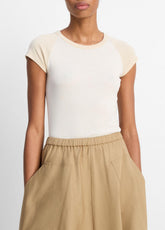 Colorblock Pima Cotton Raglan T-Shirt in Shirts & Tees - OAT SHELL COMBO | VINCE Sale