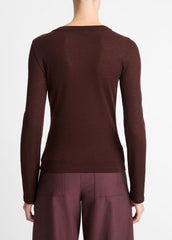 Wool Long-Sleeve Henley in Shirts & Tees - CHERRY NIGHT | VINCE Sale
