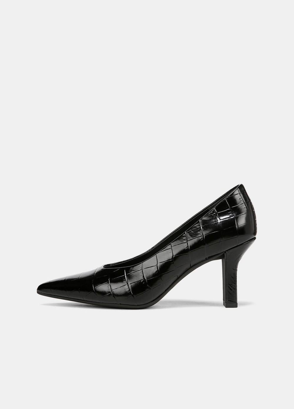 Diane Croc-Embossed Leather Pump in Shoes - BLACK | VINCE Sale