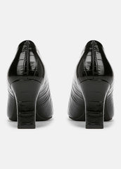 Diane Croc-Embossed Leather Pump in Shoes - BLACK | VINCE Sale