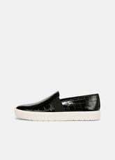 Blair Croc-Embossed Leather Sneaker in Shoes - BLACK | VINCE Sale