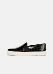 Blair Croc-Embossed Leather Sneaker in Shoes - BLACK | VINCE Sale