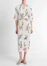 Wilted Peony Pleated Side-Tie Skirt in Dresses & Skirts - WHITE PEONY | VINCE Sale