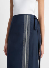 Handkerchief-Stripe Straight Wrap Skirt in Dresses & Skirts - COASTAL BLUE/PALE CANYON | VINCE Sale
