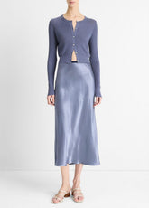 Contrast-Waistband Satin Bias Skirt in Dresses & Skirts - MAUVE THISTLE | VINCE Sale