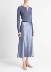 Contrast-Waistband Satin Bias Skirt in Dresses & Skirts - MAUVE THISTLE | VINCE Sale