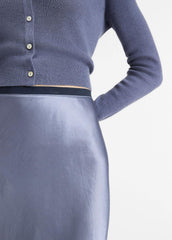 Contrast-Waistband Satin Bias Skirt in Dresses & Skirts - MAUVE THISTLE | VINCE Sale