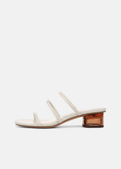 Palm Springs Leather Heeled Sandal in Shoes - WHITE STONE | VINCE Sale