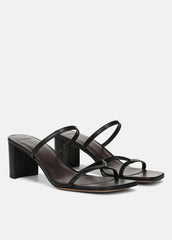 Ona Leather Heeled Sandal in Shoes - BLACK | VINCE Sale