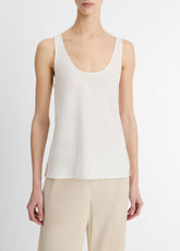 Classic Stretch-Silk Bias Tank in Shirts & Tees - OFF WHITE | VINCE Sale