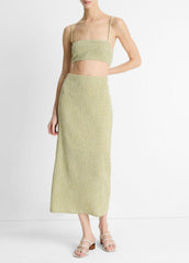 Checked Smocked Midi Skirt in Dresses & Skirts - HERBARIA COMBO | VINCE Sale