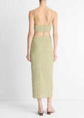 Checked Smocked Midi Skirt in Dresses & Skirts - HERBARIA COMBO | VINCE Sale