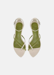 Siri Leather Heeled Sandal in Shoes - FLAX/HERBARIA | VINCE Sale