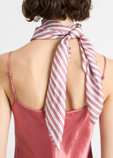Till Stripe Silk Scarf in Accessories - PEONY WOOD/OFF WHITE | VINCE Sale