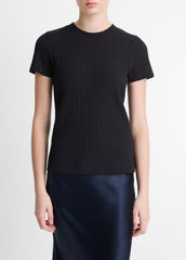 Ribbed Cotton-Blend Top in Shirts & Tees - COASTAL BLUE | VINCE Sale