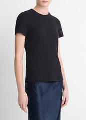 Ribbed Cotton-Blend Top in Shirts & Tees - COASTAL BLUE | VINCE Sale