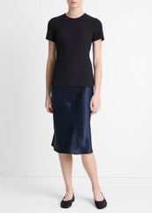 Ribbed Cotton-Blend Top in Shirts & Tees - COASTAL BLUE | VINCE Sale