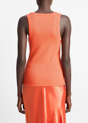 Ribbed Scoop-Neck Tank in Shirts & Tees - BURNT ORCHID | VINCE Sale