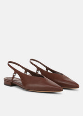 Ines Leather Slingback Flat in Shoes - COFFEE | VINCE Sale