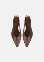 Ines Leather Slingback Flat in Shoes - COFFEE | VINCE Sale