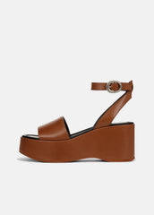 Phillipa Leather Platform Sandal in Shoes - SEQUOIA BROWN | VINCE Sale
