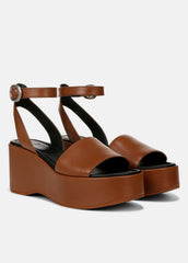 Phillipa Leather Platform Sandal in Shoes - SEQUOIA BROWN | VINCE Sale