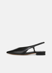 Ines Leather Slingback Flat in Shoes - BLACK | VINCE Sale