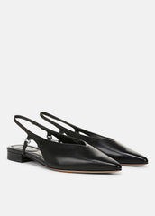 Ines Leather Slingback Flat in Shoes - BLACK | VINCE Sale