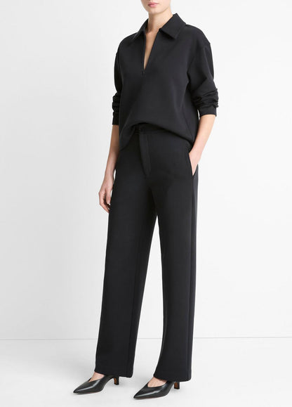 Cotton-Blend Trouser in Trousers - BLACK | VINCE Women