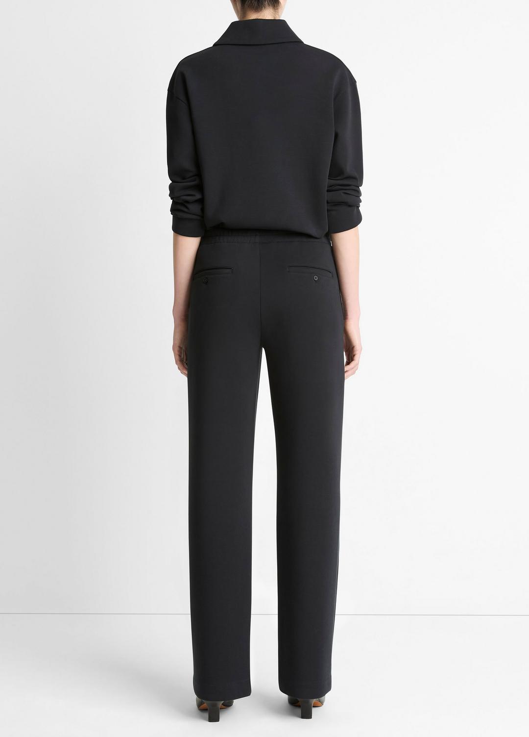 Cotton-Blend Trouser in Trousers - BLACK | VINCE Women