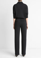 Cotton-Blend Trouser in Trousers - BLACK | VINCE Women