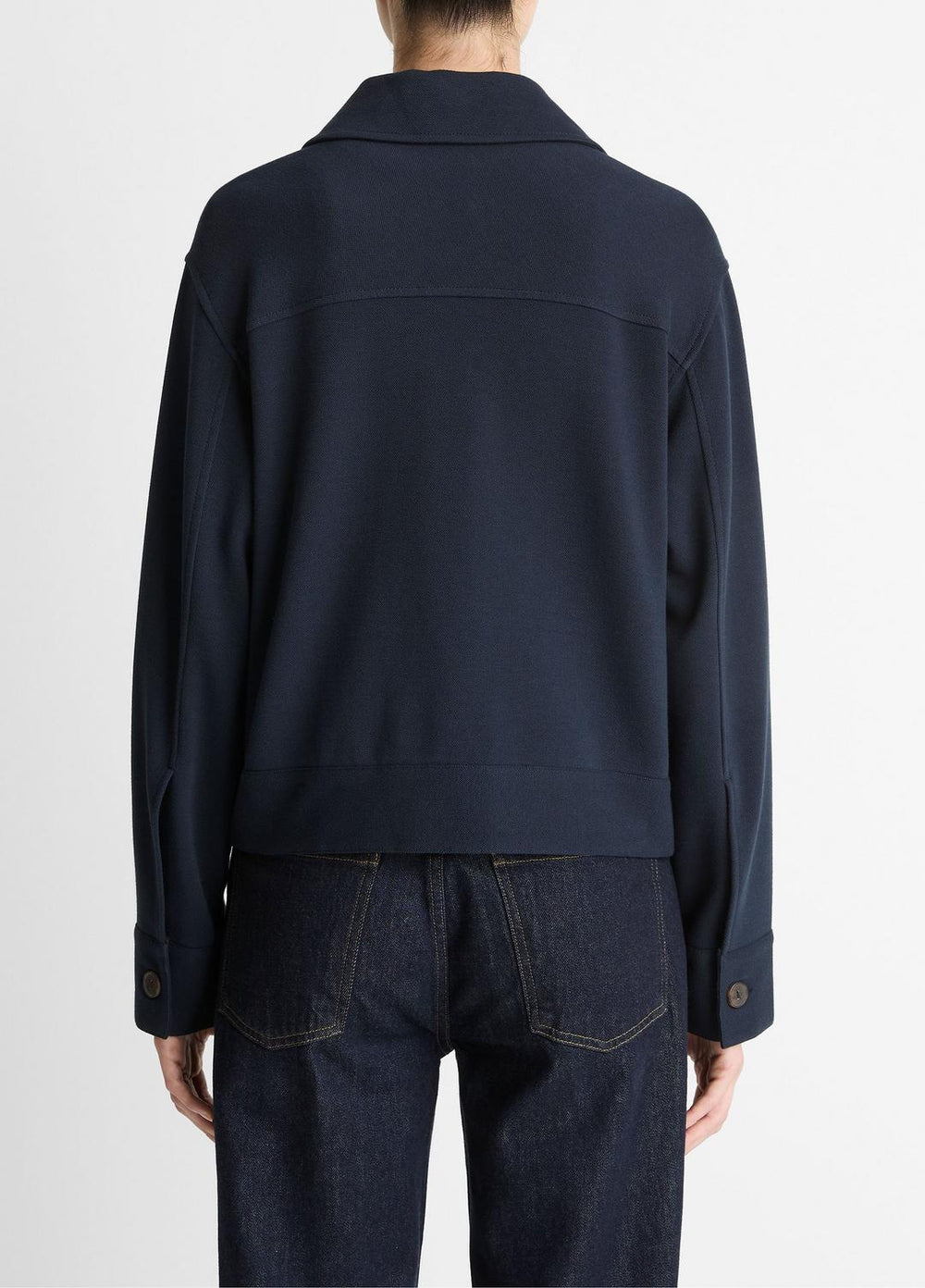 Double-Face Cropped Jacket in Jackets - COASTAL BLUE | VINCE Women