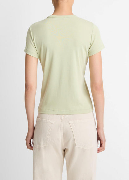 Pima Cotton-Blend '90s Shrunken T-Shirt in Short Sleeve - PALE FERN | VINCE Women