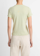 Pima Cotton-Blend '90s Shrunken T-Shirt in Short Sleeve - PALE FERN | VINCE Women