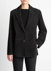 Suede Blazer in Blazers - BLACK | VINCE Women