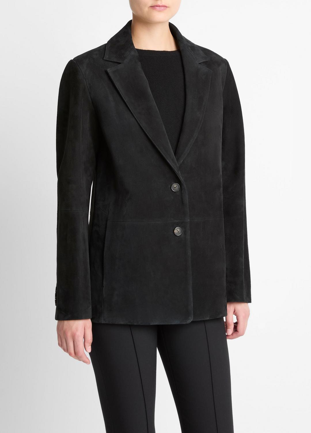 Suede Blazer in Blazers - BLACK | VINCE Women
