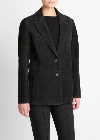 Suede Blazer in Blazers - BLACK | VINCE Women