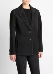 Suede Blazer in Blazers - BLACK | VINCE Women