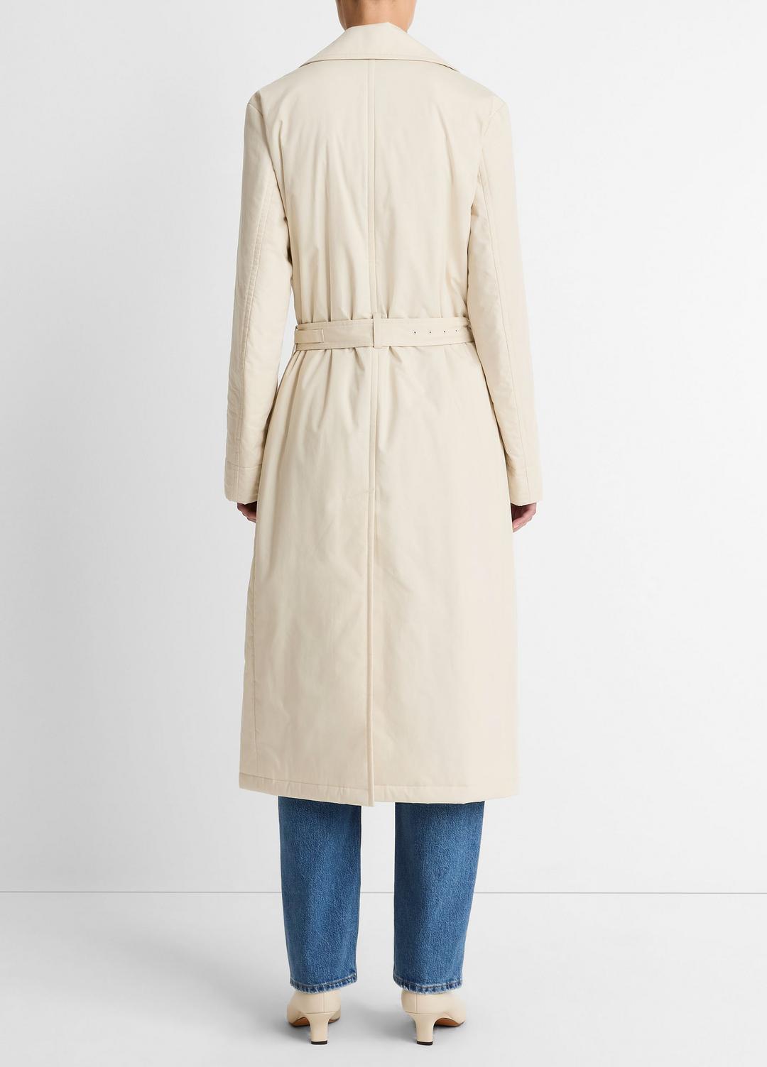 Padded Cotton Long Coat in Coats - WHITE TEA | VINCE Women